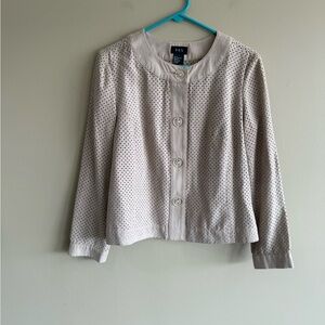 RQT Light Tan Perforated Faux Suede Jacket